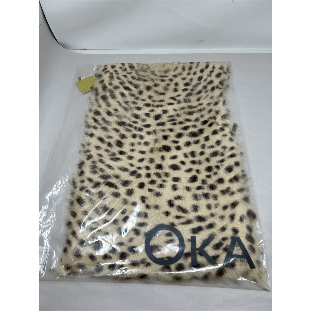 OKA Chyangra Goat Hair Pillow Cover - Cheetah New Sealed 12 x 20"
